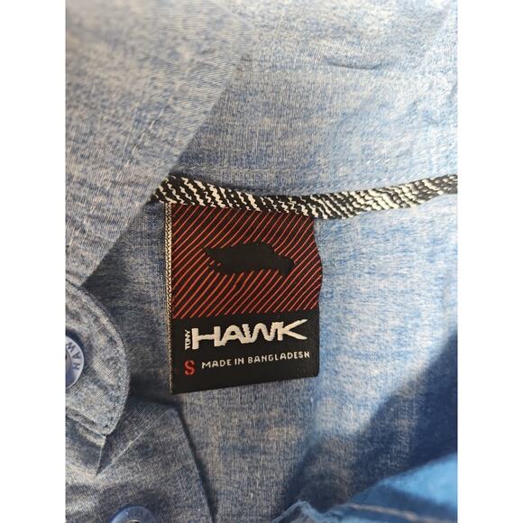 Tony Hawk Men's Blue Striped Short Sleeve Button Down Shirt Size Small - Picture 6 of 7